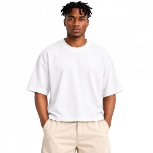 Camiseta Boxy Masculina 100% Algodão Branco
