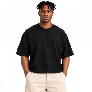 Camiseta Boxy Masculina 100% Algodão Preto