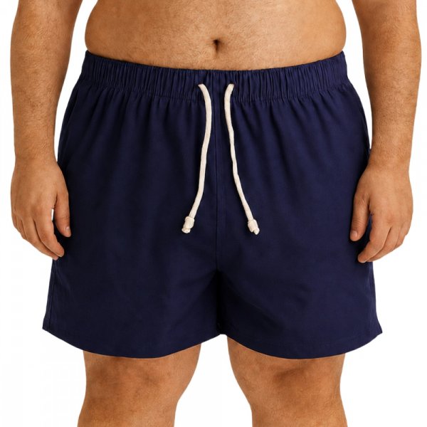 Bermuda De Linho Premium Plus Size Masculina Azul Marinho