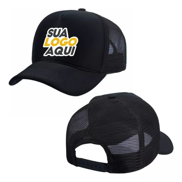 Boné Snapback Telinha Poliéster Preto - Personalizado