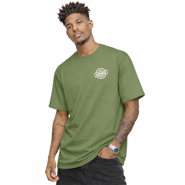 Camiseta Basica Masculina 100% Algodão Fio 30.1 Verde Militar Personalizado