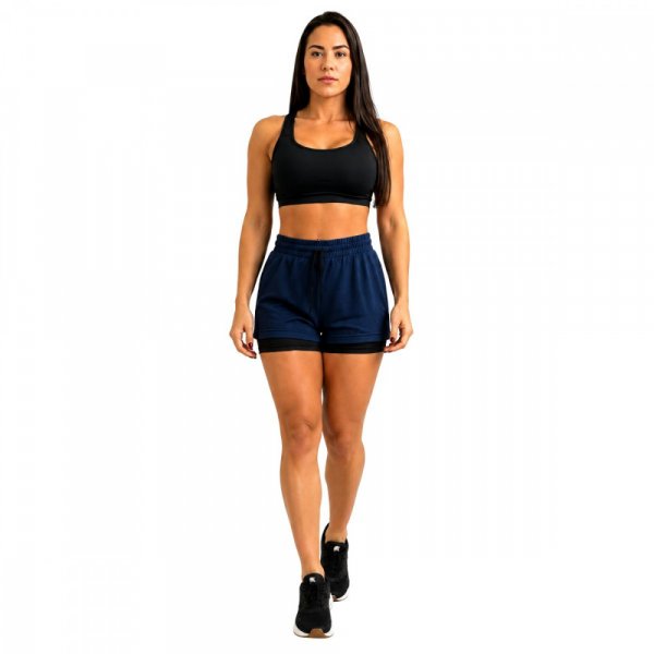 SHORT DRYFIT TÉRMICO 2 EM 1 FEMININO AZUL MARINHO