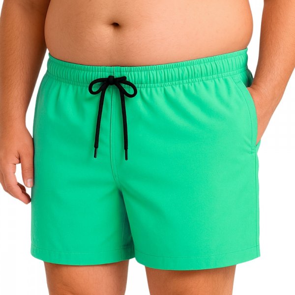 Short Tactel Com Elastano Plus Size Masculino Verde Agua