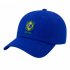 Boné Aba Curva Fita 6 Paineis Sarja De Algodão Azul Bordado Escudo Brasil