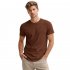 Camiseta Basica Masculina 100% Algodão Fio 30.1 Marrom
