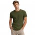 Camiseta Basica Masculina 100% Algodão Fio 30.1 Verde Militar