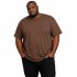 Camiseta Basica Plus Size Masculina 100% Algodão Fio 30.1 Marrom