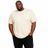 Camiseta Basica Plus Size Masculina 100% Algodão Fio 30.1 Off White