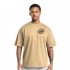 Camiseta Oversized 100% Algodão Fio 30.1 Masculina Bege - Personalizada