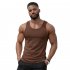 Camiseta Regata Masculina 100% Algodão Fio 30.1 Marrom